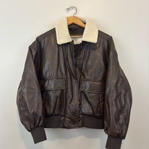 American Eagle Outfitters Brown Bomber Jacket